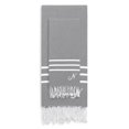 thumbnail image 1 of Linum Home Alara 100% Turkish Cotton Monogrammed Gray Pestemal Beach Towel Set, 1 of 2