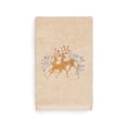 thumbnail image 1 of Linum Home Christmas Deer Pair Embroidered Beige Turkish Cotton Hand Towel, 1 of 3
