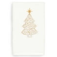 thumbnail image 1 of Linum Home Christmas Scroll Tree Embroidered White Turkish Cotton Hand Towel, 1 of 3