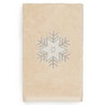 thumbnail image 1 of Linum Home Christmas Snowflake Embroidered Beige Turkish Cotton Hand Towel, 1 of 3