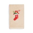 thumbnail image 1 of Linum Home Christmas Stocking Embroidered Beige Turkish Cotton Hand Towel, 1 of 3