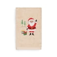 thumbnail image 1 of Linum Home Christmas Waving Santa Embroidered Beige Turkish Cotton Hand Towel, 1 of 3
