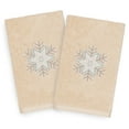 thumbnail image 1 of Linum Home Linum Home Christmas Snowflake Embroidered Beige Turkish Cotton Hand Towels - Set of 2, 1 of 3