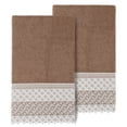 thumbnail image 1 of Linum Home Textiles 100% Turkish Cotton Aiden 2PC White Lace Embellished Bath Towel Set, 1 of 2