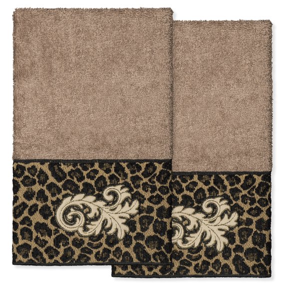 Linum Home Textiles 100% Turkish Cotton April 2PC Embellished Hand Towel Set