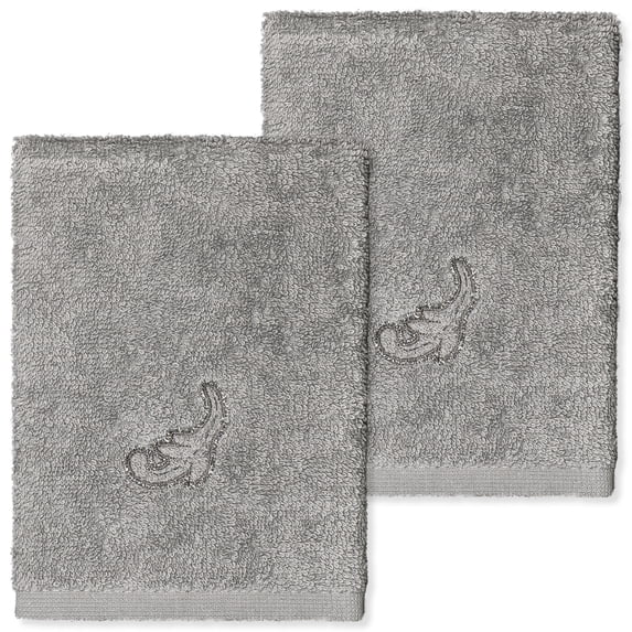Linum Home Textiles 100% Turkish Cotton April 2PC Embellished Washcloth Set
