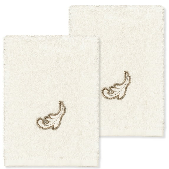 Linum Home Textiles 100% Turkish Cotton April 2PC Embellished Washcloth Set