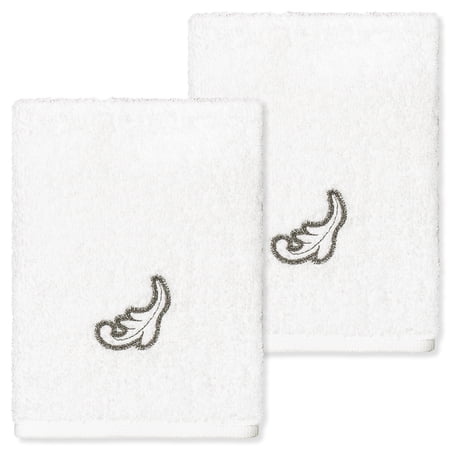 Linum Home Textiles 100% Turkish Cotton April 2PC Embellished Washcloth Set