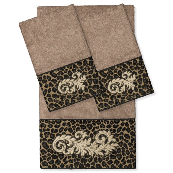 Linum Home Textiles 100% Turkish Cotton April 3PC Embellished Towel Set