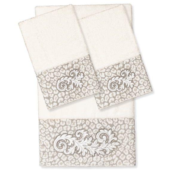 Linum Home Textiles 100% Turkish Cotton April 3PC Embellished Towel Set