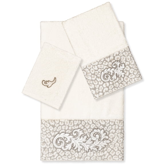 Linum Home Textiles 100% Turkish Cotton April 3PC Embellished Towel Set