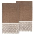 thumbnail image 1 of Linum Home Textiles 100% Turkish Cotton Arian 2PC Cream Lace Embellished Bath Towel Set, 1 of 2