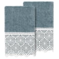 thumbnail image 1 of Linum Home Textiles 100% Turkish Cotton Arian 2PC Cream Lace Embellished Hand Towel Set, 1 of 2