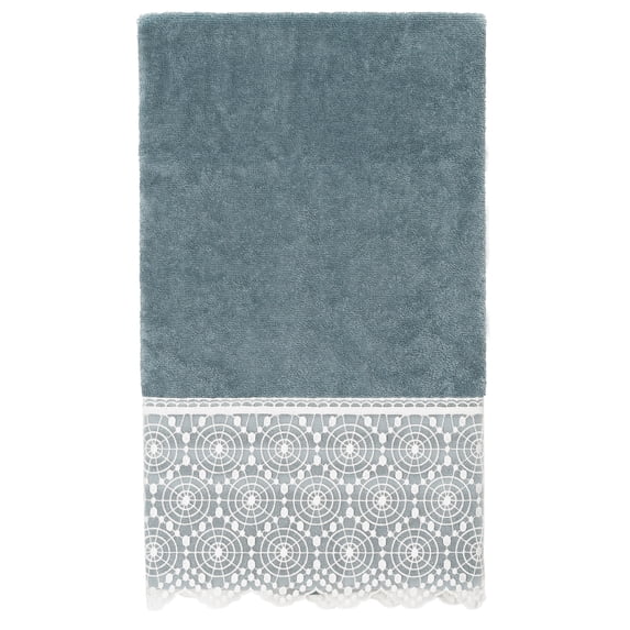 Linum Home Textiles 100% Turkish Cotton Arian Cream Lace Embellished Bath Towel