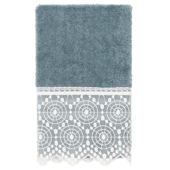 Linum Home Textiles 100% Turkish Cotton Arian Cream Lace Embellished Hand Towel