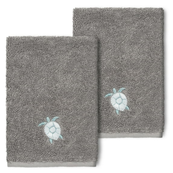 Linum Home Textiles 100% Turkish Cotton Ava 2PC Embellished Washcloth Set
