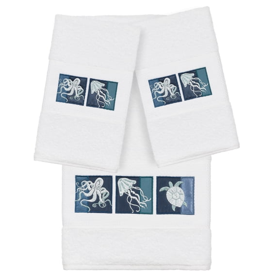 Linum Home Textiles 100% Turkish Cotton Ava 3PC Embellished Towel Set