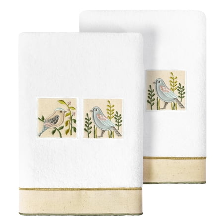 Linum Home Textiles 100% Turkish Cotton Belinda 2PC Embellished Hand Towel Set