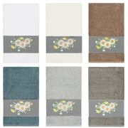Linum Home Textiles 100% Turkish Cotton Daisy Embellished Bath Towel