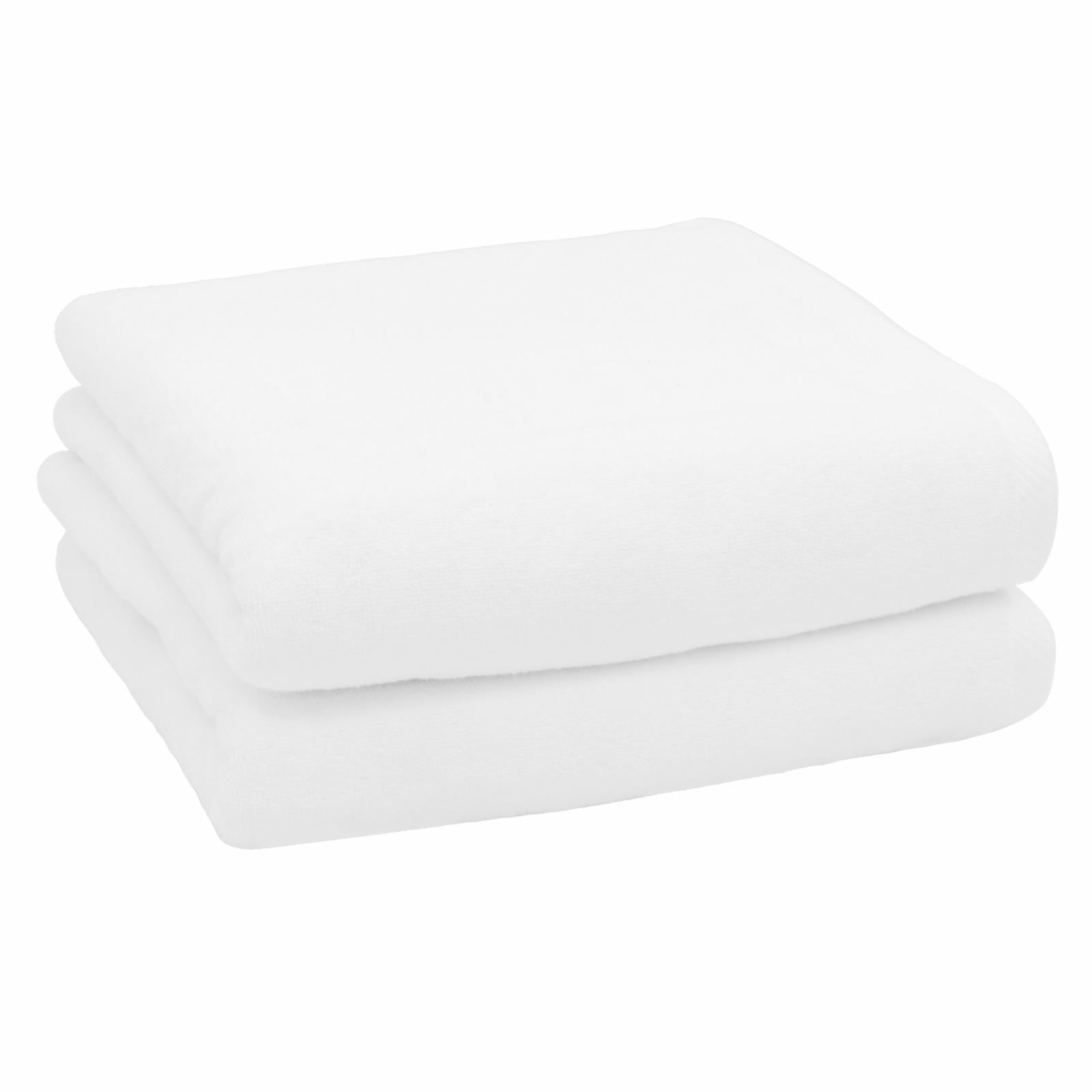 Ediree White Turkish Cotton Bath Towels Set of 2