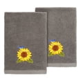 thumbnail image 1 of Linum Home Textiles 100% Turkish Cotton Girasol 2PC Embellished Fingertip Towel Set, Gray, 1 of 5
