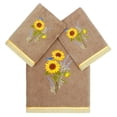 thumbnail image 1 of Linum Home Textiles 100% Turkish Cotton Girasol 3PC Embellished Towel Set, Brown, 1 of 6