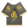 thumbnail image 1 of Linum Home Textiles 100% Turkish Cotton Girasol 3PC Embellished Towel Set, Gray, 1 of 6
