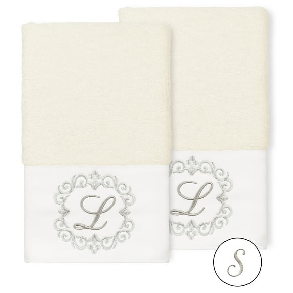 Linum Home Textiles 100% Turkish Cotton Monica 2PC Embellished Bath Towel Set