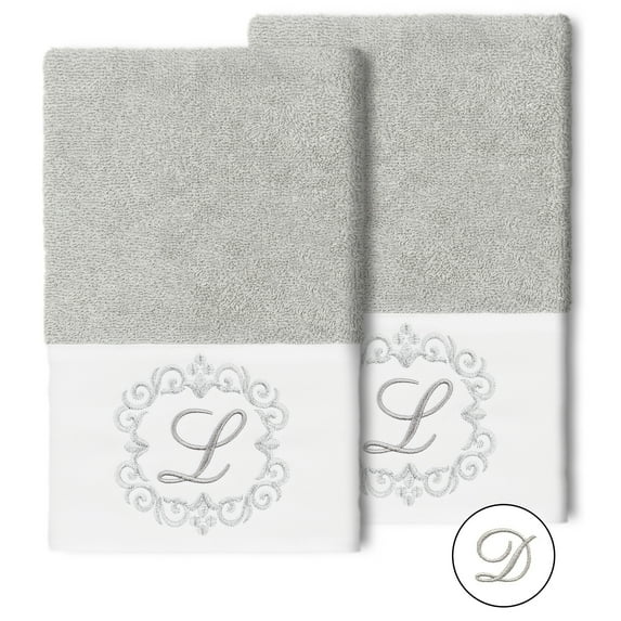 Linum Home Textiles 100% Turkish Cotton Monica 2PC Embellished Hand Towel Set