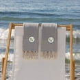 thumbnail image 1 of Linum Home Textiles 100% Turkish Cotton Personalized Fun in Paradise Pestemal Hand/Guest Towels (Set of 2), Gray, 1 of 3