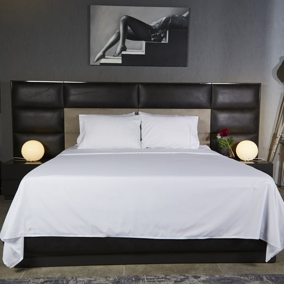 Linum Home Textiles 1800 TC Brushed Microfiber Sheet Set with 4 Line Embroidery