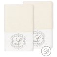 thumbnail image 1 of Linum Home Textiles 2-Piece Cotton Embellished Hand Towel Set, 16" x 30", off-White, 1 of 3