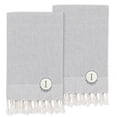 thumbnail image 1 of Linum Home Textiles 2 Piece Turkish Cotton Personalized Fun in Paradise Pestemal Hand Towels, 43 in x 21 in, Gray, 1 of 2