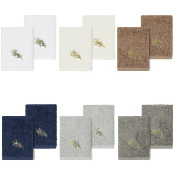 Linum Home Textiles 2-Pieces Nature Turkish Cotton Washcloths, 13" x 13", Gray