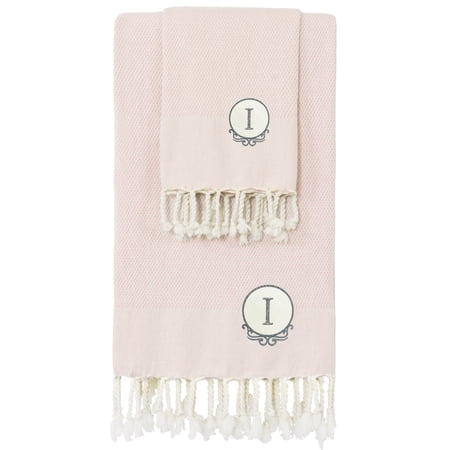Linum Home Textiles 2 Pieces Turkish Cotton Beach/Hand Towels, 35" x 68", Pink