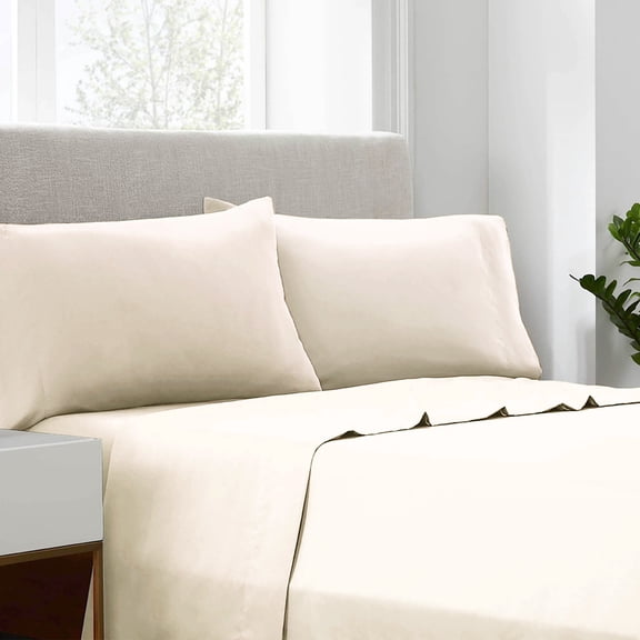 Linum Home Textiles 400 Thread Count Off-White Cotton Sheet Sets, King, (4 Pieces)
