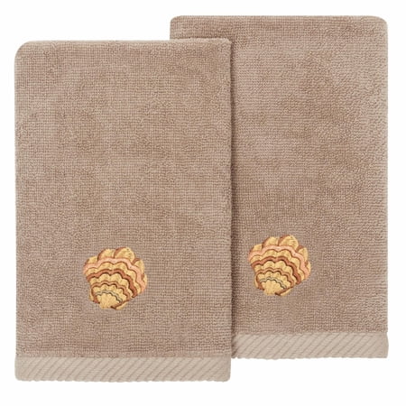 Linum Home Textiles Aaron Turkish Cotton 2 Piece Embellished FingertipTowel Set