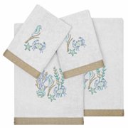 Linum Home Textiles Aaron Turkish Cotton 4 Piece Embellished Towel Set