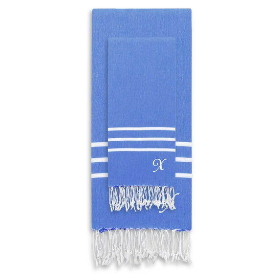 Linum Home Textiles Alara Personalized Turkish Pestemal 2 Piece Towel Set