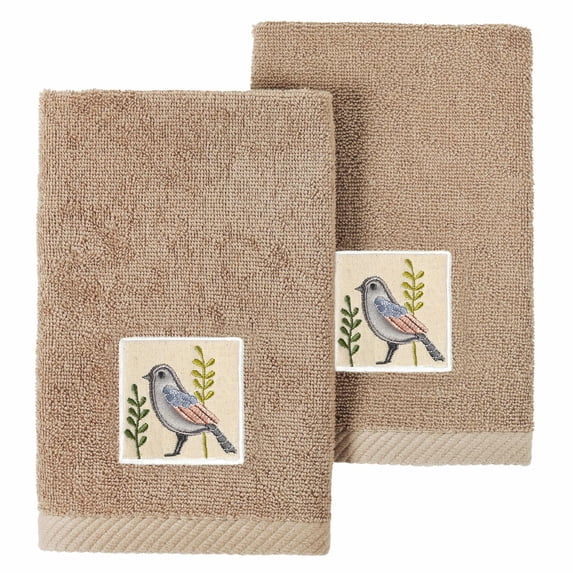 Linum Home Textiles Belinda Turkish Cotton 2 Piece Embellished FingertipTowel Set