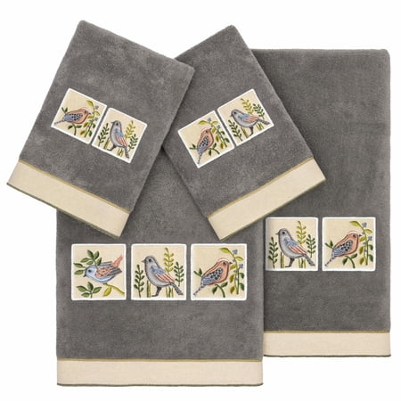 Linum Home Textiles Belinda Turkish Cotton 4 Piece Embellished Towel Set