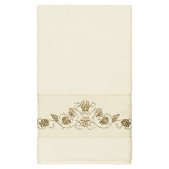 Linum Home Textiles Bella Embellished Bath Towel Color: Cream Size: 4PC SET