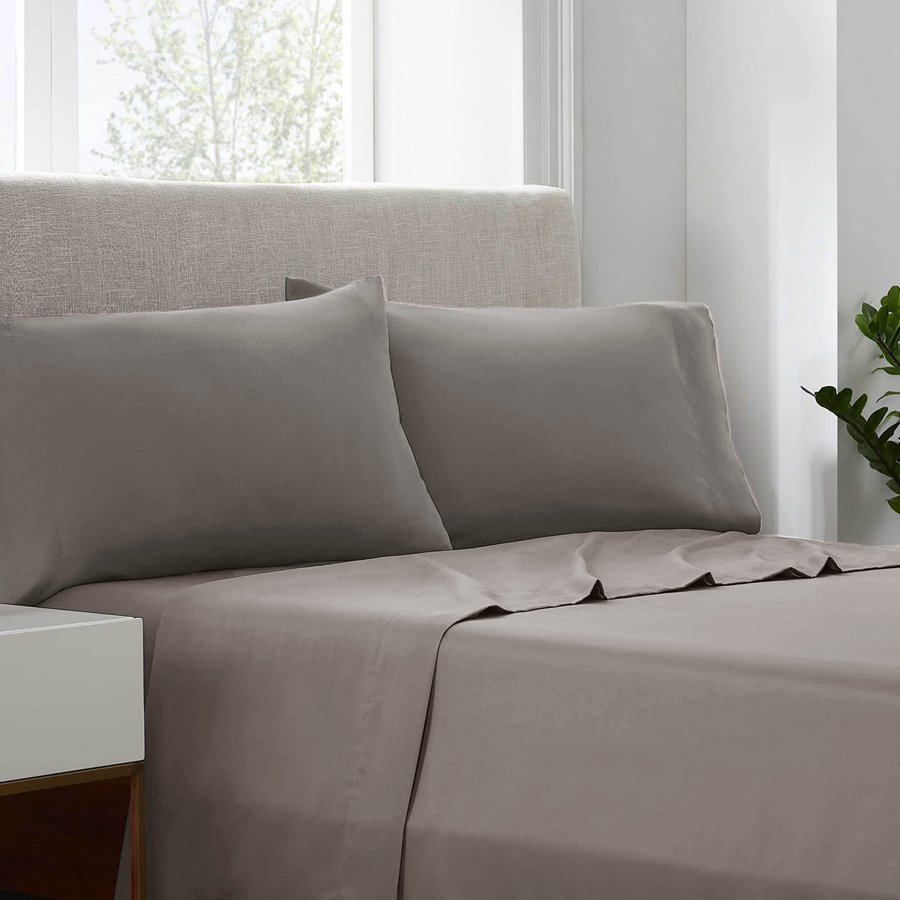 Linum Home Textiles Brown Cotton Pillowcase, King, (2 Count)