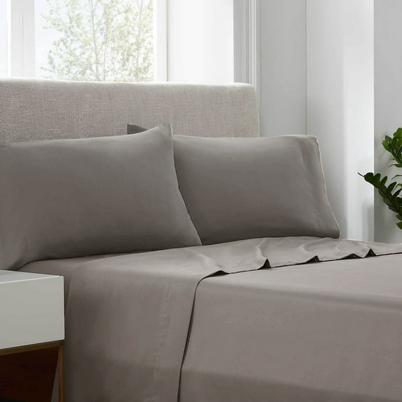 Linum Home Textiles Brown Cotton Pillowcase, Standard, (2 Count)