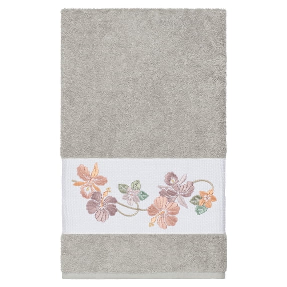Linum Home Textiles Turkish Cotton Caroline Embellished Bath Towel Set Color: Light Gray Size: 4PC SET