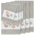 thumbnail image 1 of Authentic Hotel and Spa  Turkish Cotton Floral Vine Embroidered Light Grey 8-piece Towel Set, 1 of 5