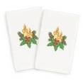 thumbnail image 1 of Linum Home Textiles Christmas Candles Embroidered Turkish Cotton Hand Towel - Set of 2, 1 of 7