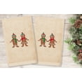 thumbnail image 1 of Linum Home Textiles Christmas Gingerbread Embroidered Luxury 100% Turkish Cotton Hand Towels (Set of 2), 1 of 5