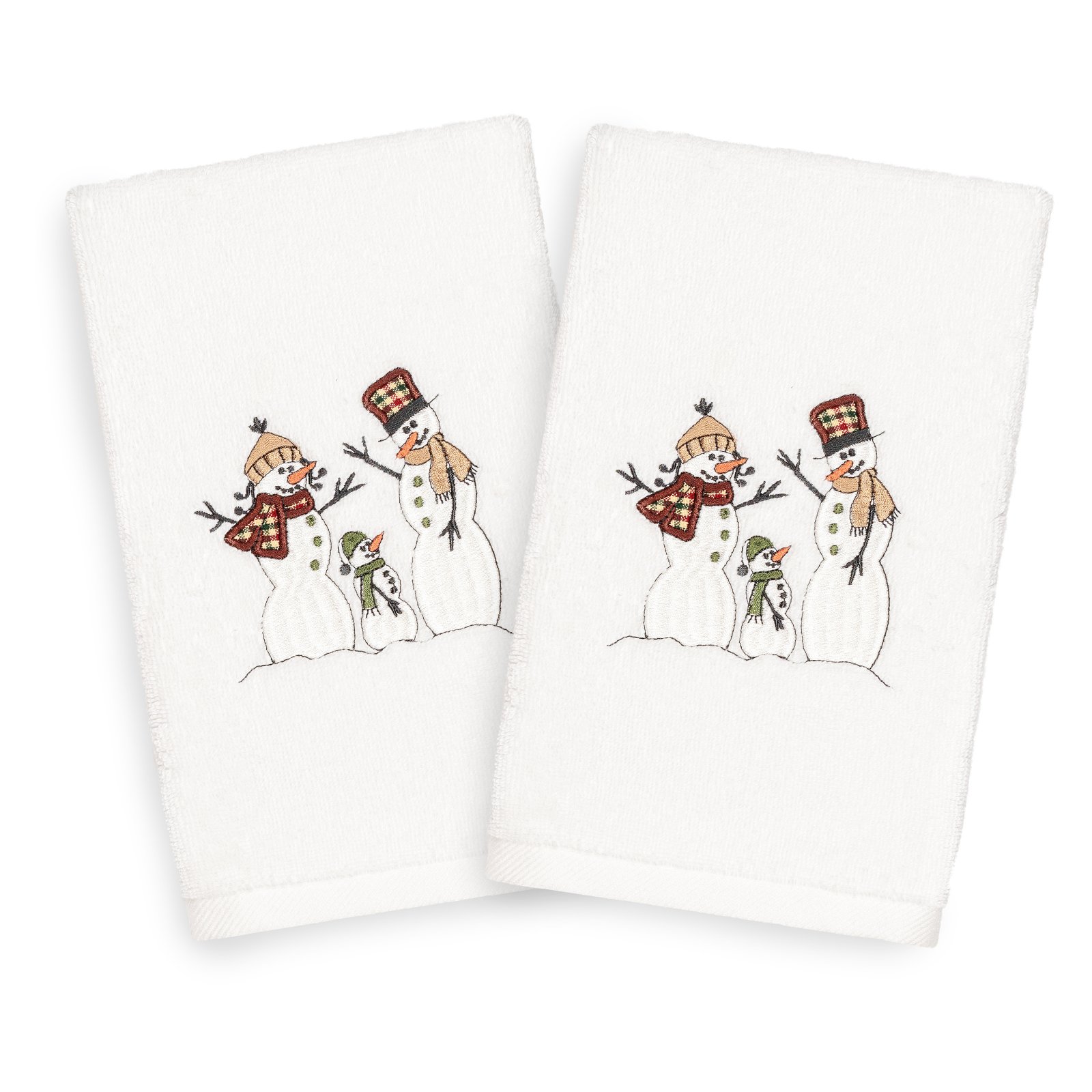 Linum Home Textiles Christmas Snow Family Embroidered Turkish Cotton