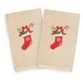 thumbnail image 1 of Linum Home Textiles Christmas Stocking Embroidered Turkish Cotton Hand Towel - Set of 2, 1 of 7